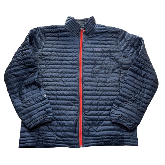 Patagonia Other - PATAGONIA Down Sweater Jacket Navy Blue Orange Full Zip Men's Size Large